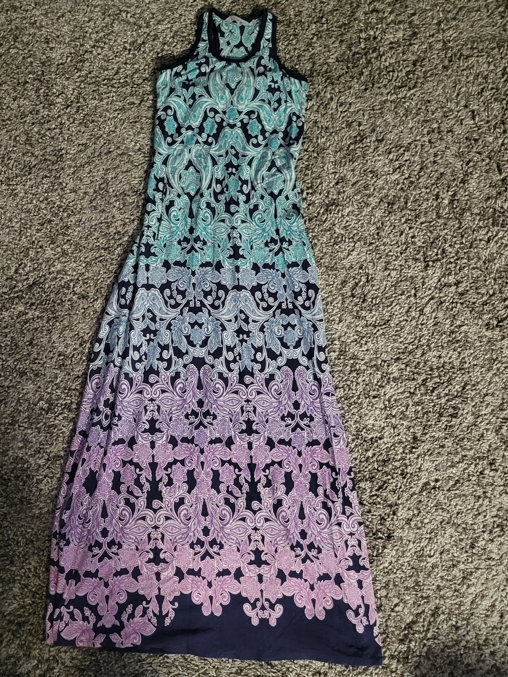 Athleta Racerback Maxi Dress XS built in bra, W 2 Pockets